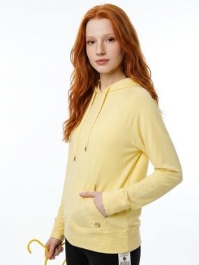 Lightweight Yellow Women's Hoodie - Casual Pullover large